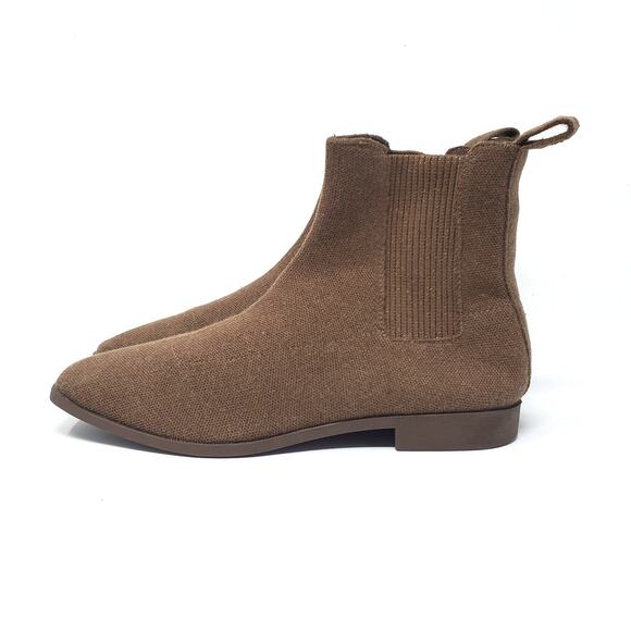 Vivaia Square Toe Chelsea Pull On Ankle Boots Brown Sustainable Size 37 US 6.5 - Picture 2 of 9